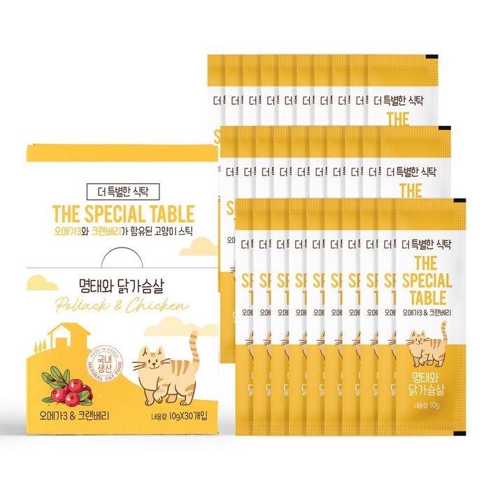 임박특가 고양이 간식 더특별한식탁 고양이 스틱 츄르 유통기한26년05월13일