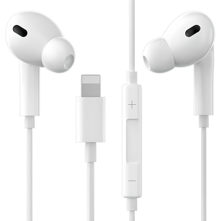 구스페리 스테레오 커널형 유선 이어폰 8핀, 단일상품, 화이트