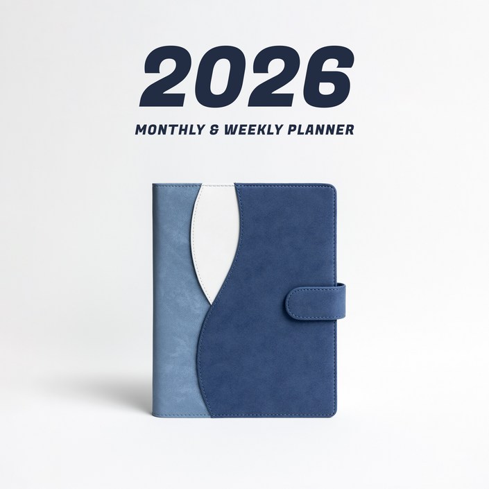 WAVY 프리미엄 6공 비즈니스 2026년 날짜형 다이어리, 코지 블루 날짜형