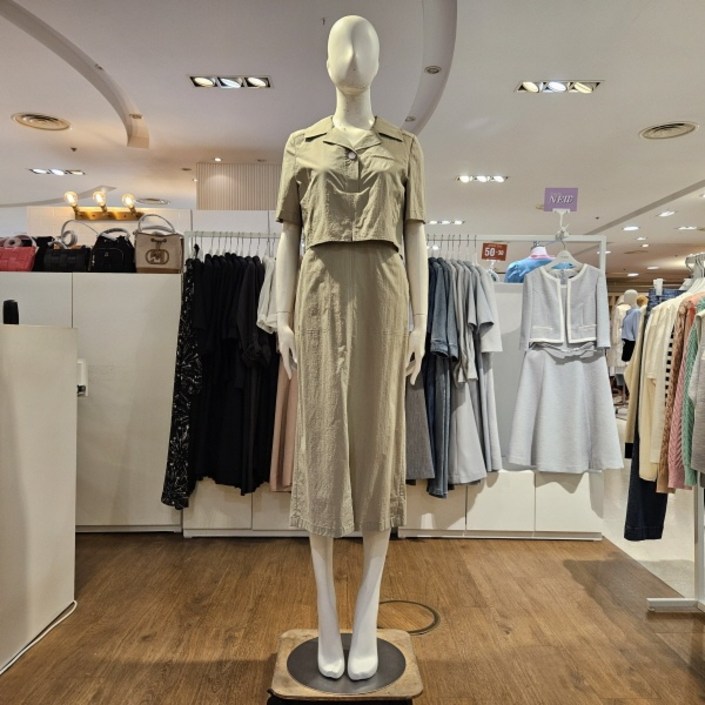 MB45OPP112Z뒷날개허리밴딩H라인원피스