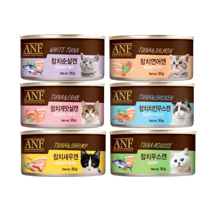 ANF 고양이 캔 간식 모음 참치 치킨 순살 새우 게맛살 무스 CAN 버라이어티 믹스 ANF 고양이 캔 간식 모음 참치 치킨 순살 새우 게맛살 무스 CAN 버라이어티 믹스