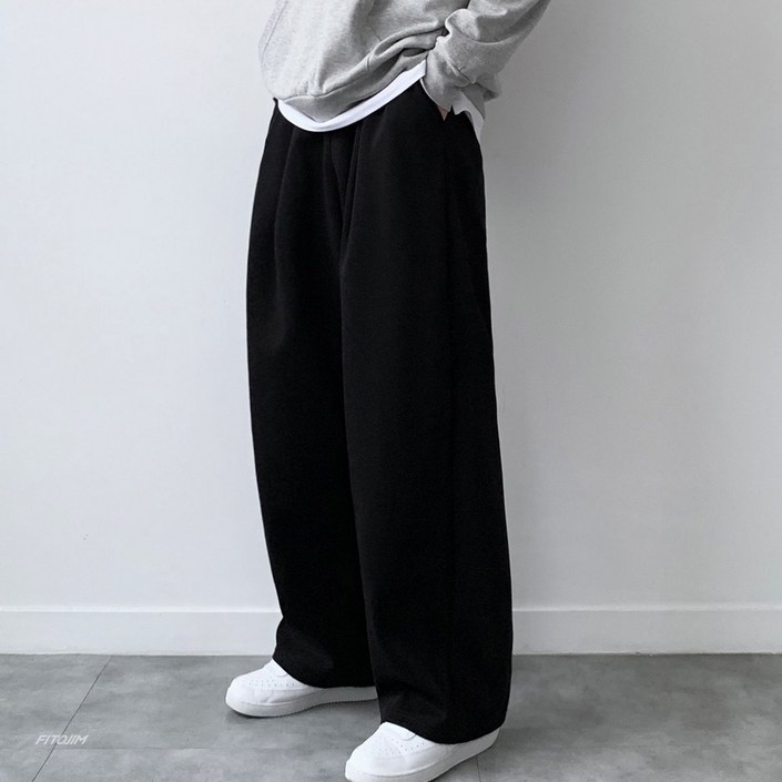 FITOJIM 남자 기모선택 원턱 와이드팬츠 벌룬 팬츠 츄리닝 트레이닝 바지