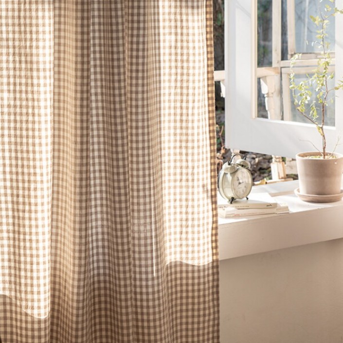 데코뷰 멜란체크 선염면 커튼 150X240