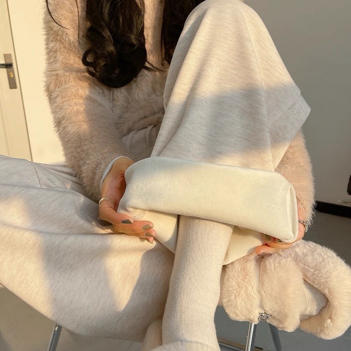 큐엔유 여성 캐주얼 쫀득 찰랑 와이드 트레이닝 밴딩 팬츠 롱 숏 기장