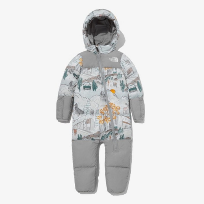 국내매장판 노스페이스 베이비 1996 레트로 눕시 원 피스 패딩우주복 라이트그레이