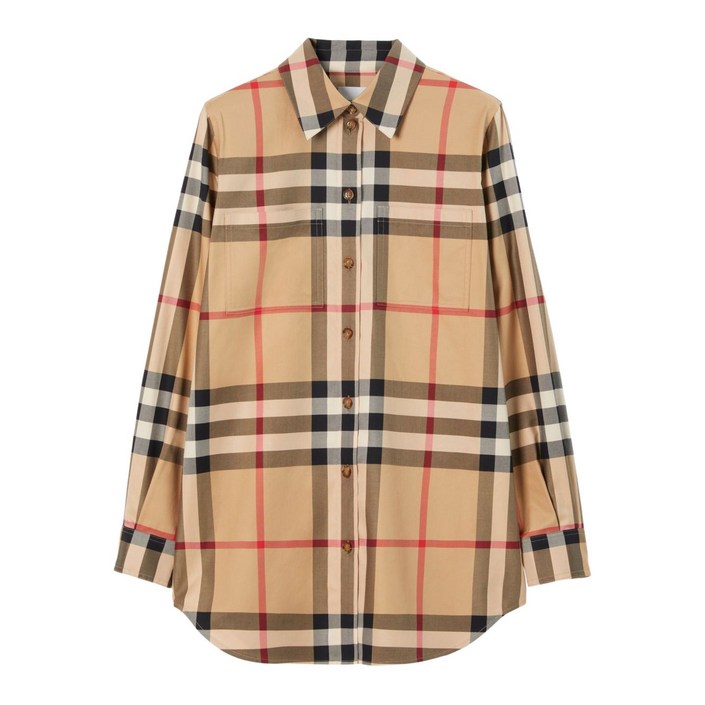 버버리 체크 패턴 코튼 셔츠