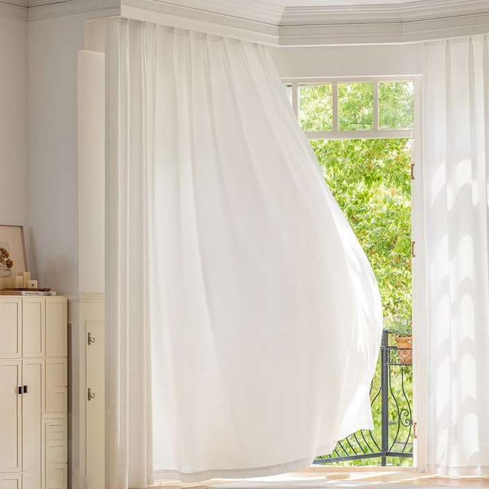 홈키안 쉬폰커튼  비침없는 나비주름 차르르커튼 커튼 거실커튼