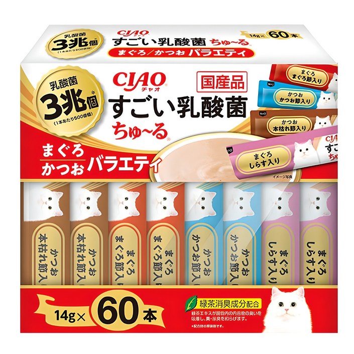 챠오츄르 고양이 스고이 유산균 버라이어티 짜먹는 간식