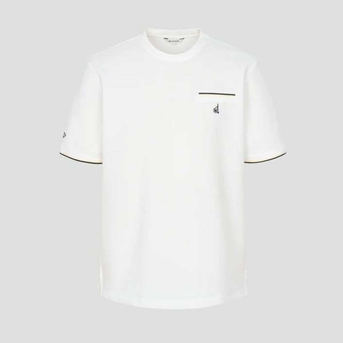 빈폴 BEANPOLE 허니콤 피케 포켓티핑 라운드넥 티셔츠  화이트BC4442C401 459549