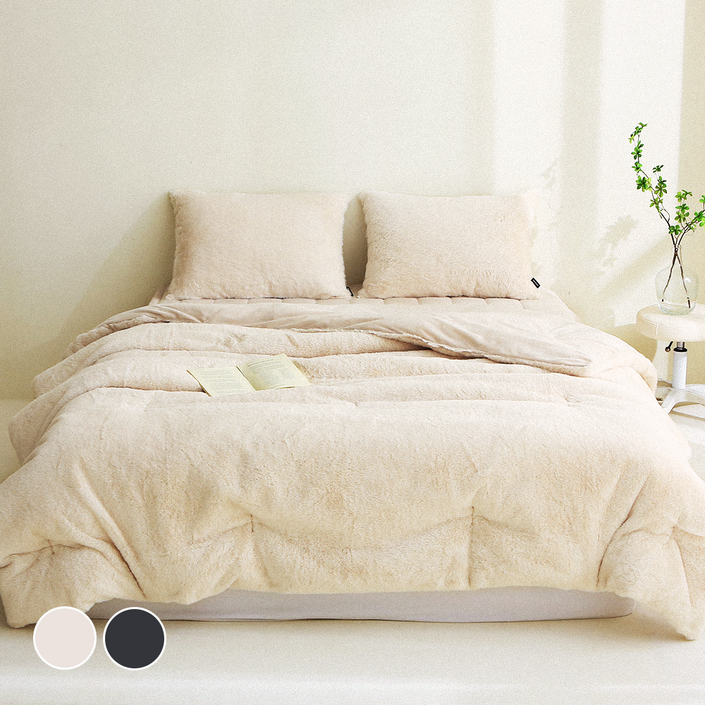 모잠 부드러운 겨울 양면 극세사 차렵이불 침구세트