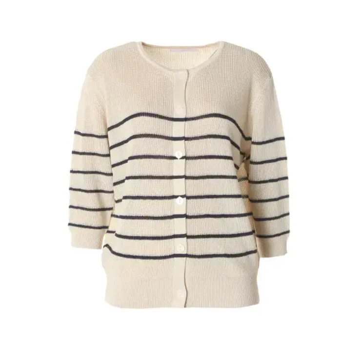 요하넥스 라운드넥 스트라이프 가디건 Z4B5N100