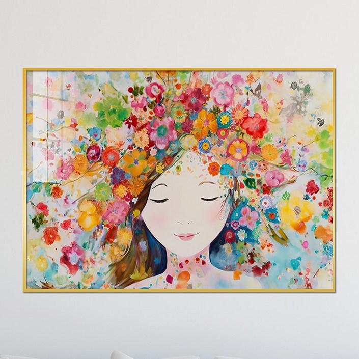 아트블루 꽃의 여인 인물 추상화 북유럽 감성 그림 인테리어 액자