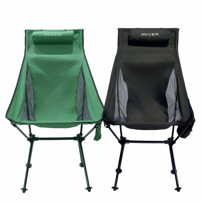 아이리버 캠핑의자 릴렉스체어 휴대용 백패킹 경량체어 접이식 11 IECP02, 그린, 2개