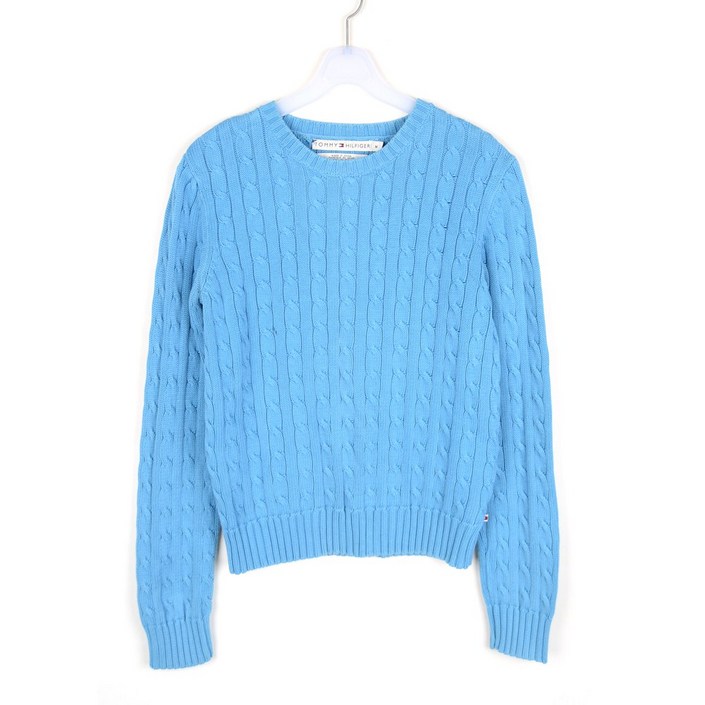 구제토미힐피거 라운드 니트 여성M 면 스웨터 10941