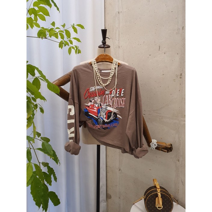 무배 크루즈 드라이브 뽀빠이 긴팔 크롭 티셔츠