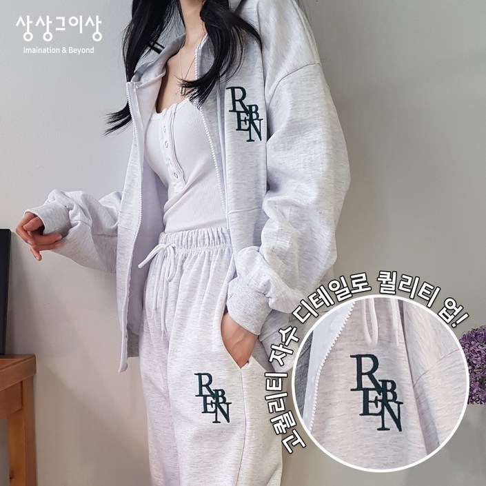상상그이상 여성용 국내제작 RB후드집업 자수 영문 레터링 포인트 특양면소재 캐주얼점퍼 오버핏 간절기 후드집업 상상그이상 여성용 국내제작 RB후드집업 자수 영문 레터링 포인트 특양면소재 캐주얼점퍼 오버핏 간절기 후드집업