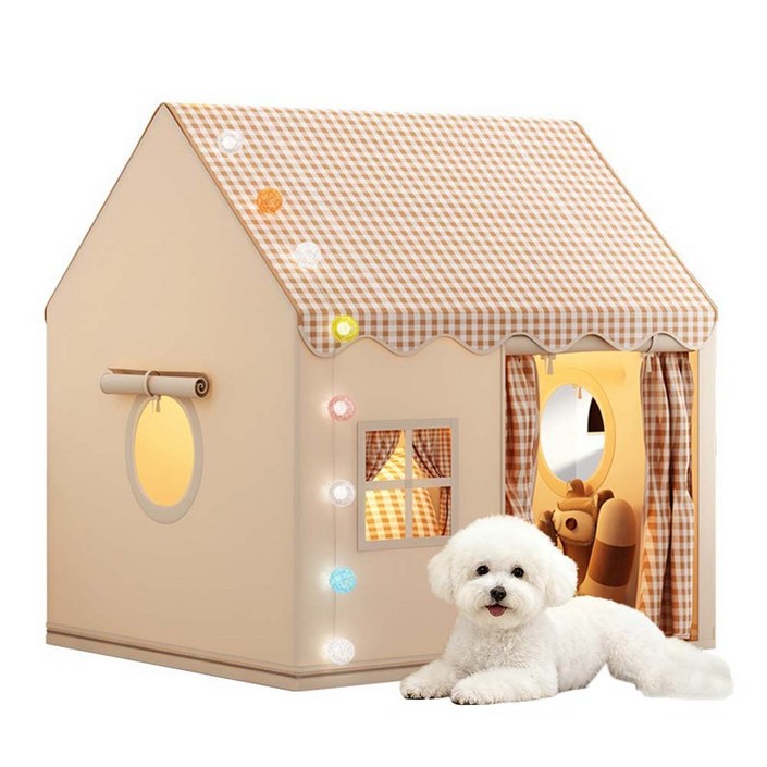 Tinduo 펫초 지텐트 하우스 고양이집 하우스, 1개, 카키