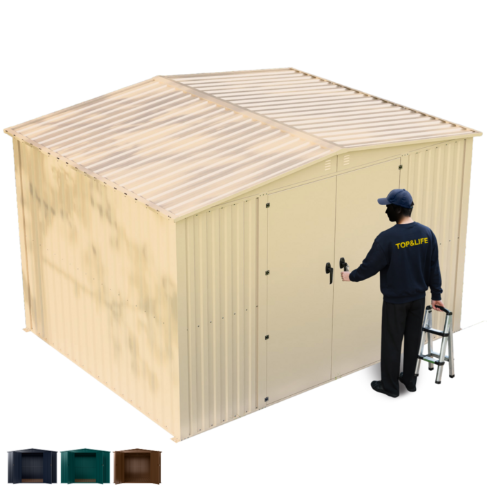 탑앤라이프 조립식창고 그랜드롱 야외창고농막이동식창고전원주택창고정원창고조립창고창고, 샌드베이지 가로형
