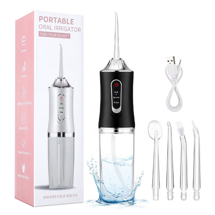 Garrl 휴대용 구강세정기 치아세정기 4종 노즐팁 3가지 세정모드