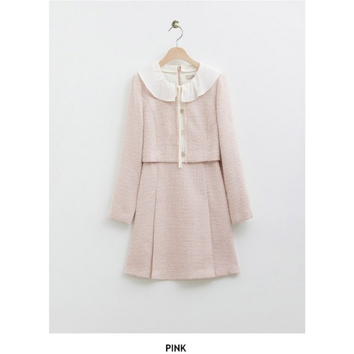 로엠 리본 트위드 2in1 원피스