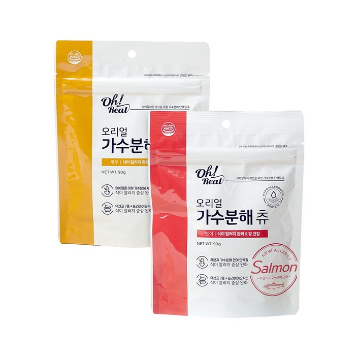 옵티펫 반려동물 오리얼 가수분해 츄 간식, 혼합맛(연어/새우), 90g, 1개