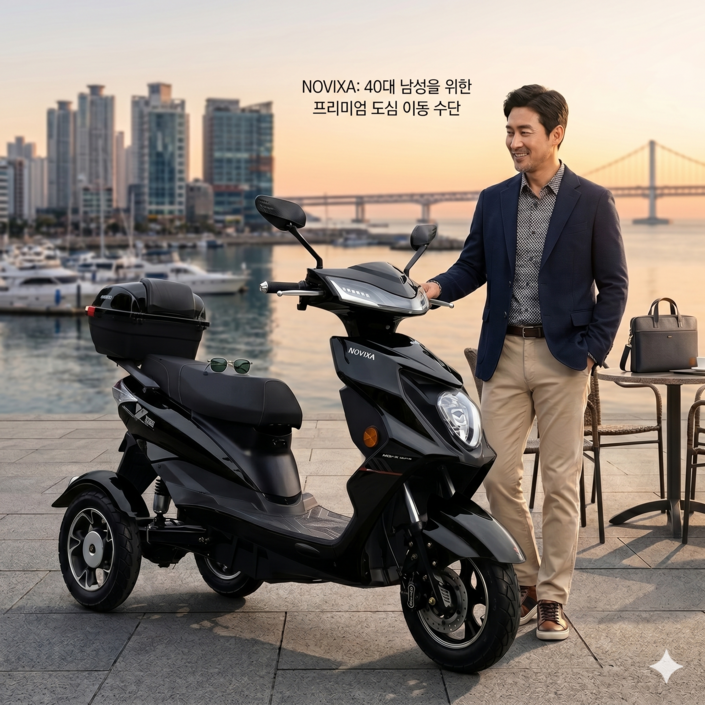 노빅사 주행보조 안전한 세발 전기 스쿠터, 검정, 72V 20A 리튬배터리