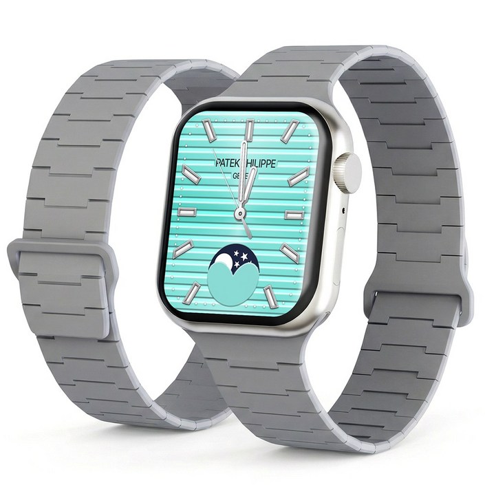 캘릭스 갤럭시워치 호환 실리콘 버클링 마그네틱 스트랩 밴드 시계줄, 라이트그레이, 1개