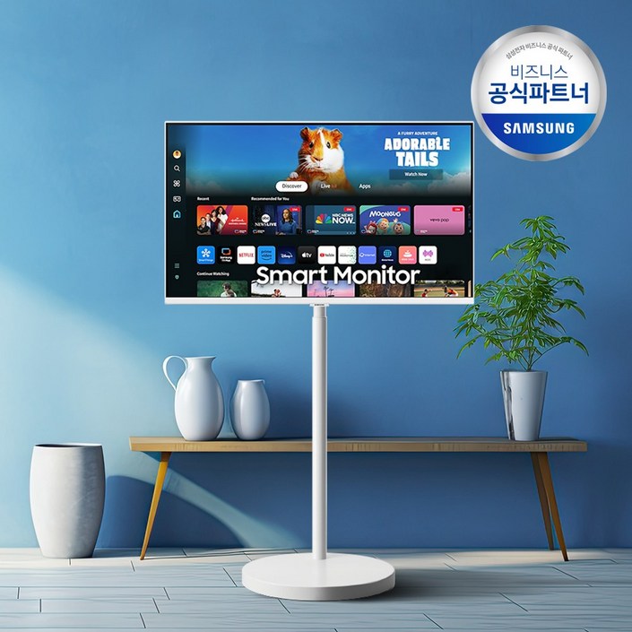 삼성 삼탠바이미 스마트모니터 27인치 S27CM50 IPTV 이동식티비, LS27DM503EK-ST(기사님설치/화이트/24년형), 68.4cm