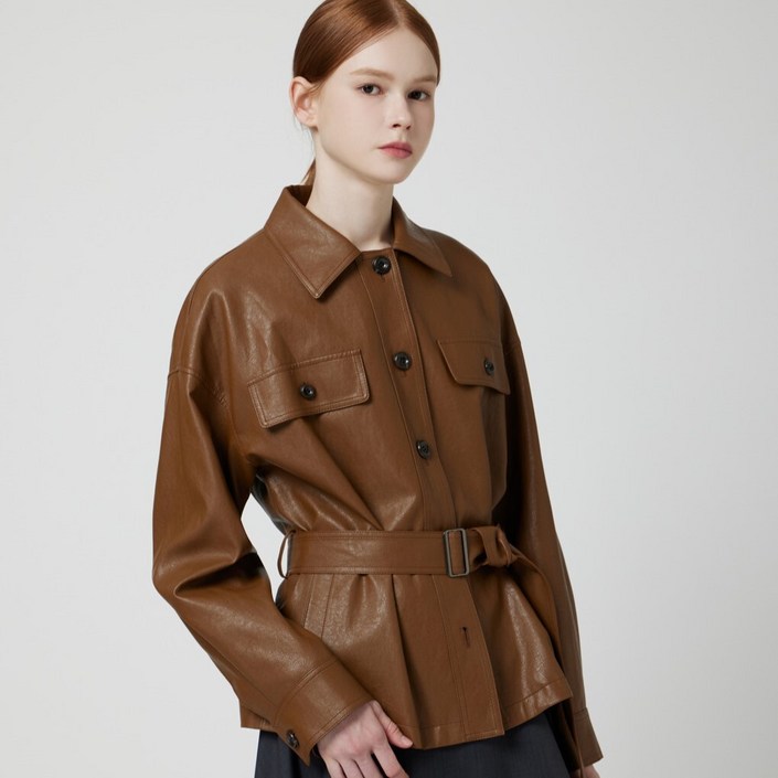 [AK플라자] [씨씨콜렉트] 벨티드 페이크 자켓_C254PSF511