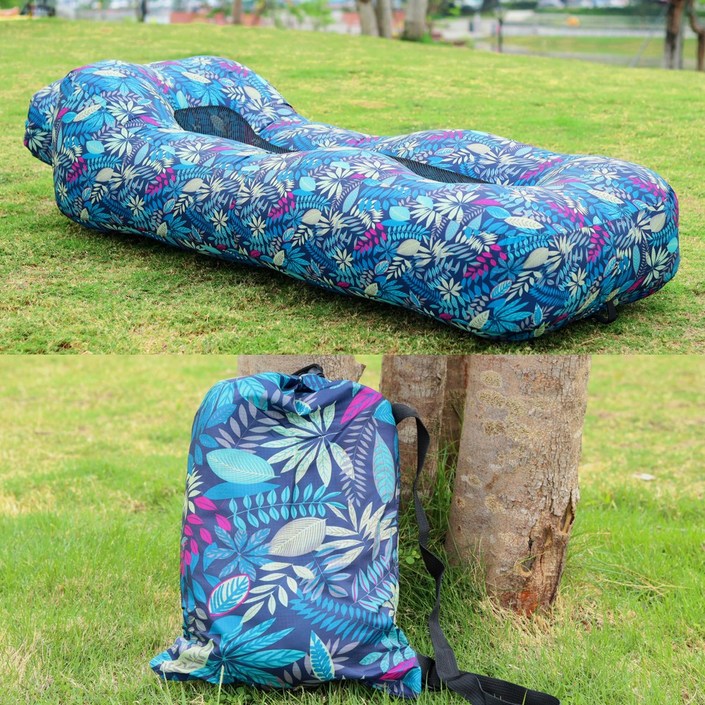 5초 완성 무중력 에어소파 캠핑 야외 빈백소파, 블루