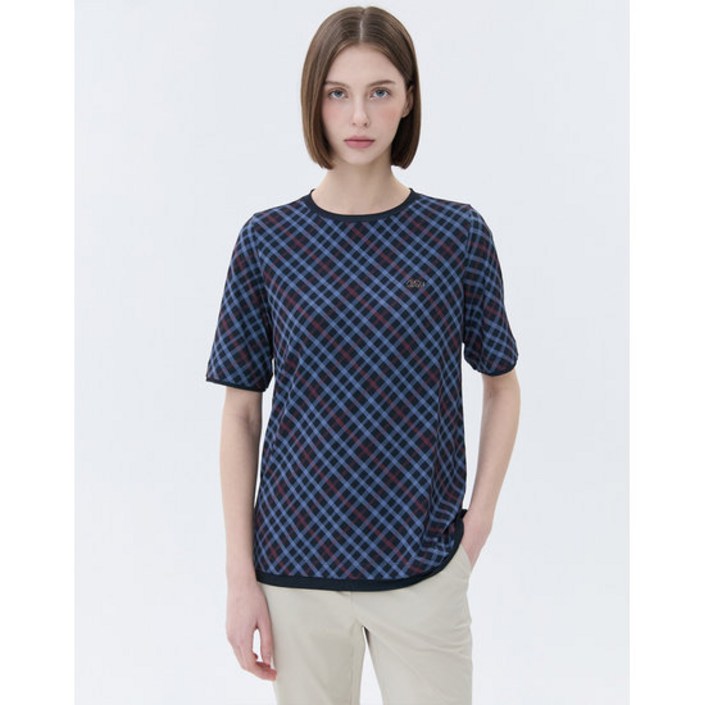 닥스골프 닥스 골프 여성 클리어런스스테디셀러체크 반팔티셔츠 GREY WNTS4B402CG 229974