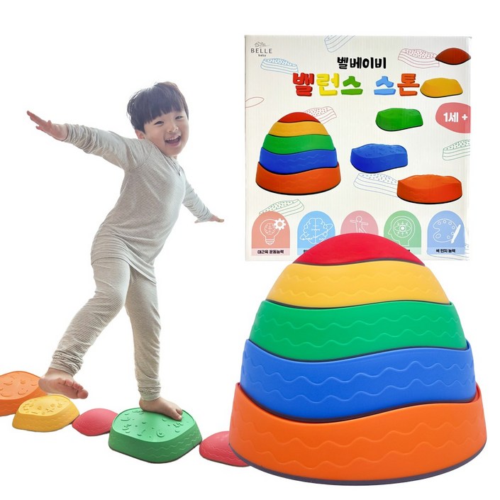 벨베이비 밸런스 스톤 유아체육 대근육 운동 발달, 1세트