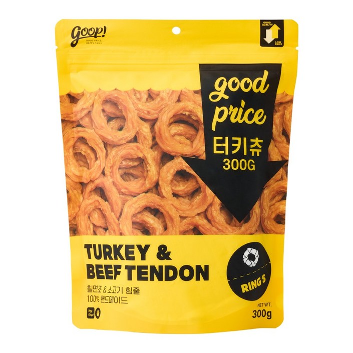 구프 터키츄 강아지간식 육포, 1개, 300g, 링 S
