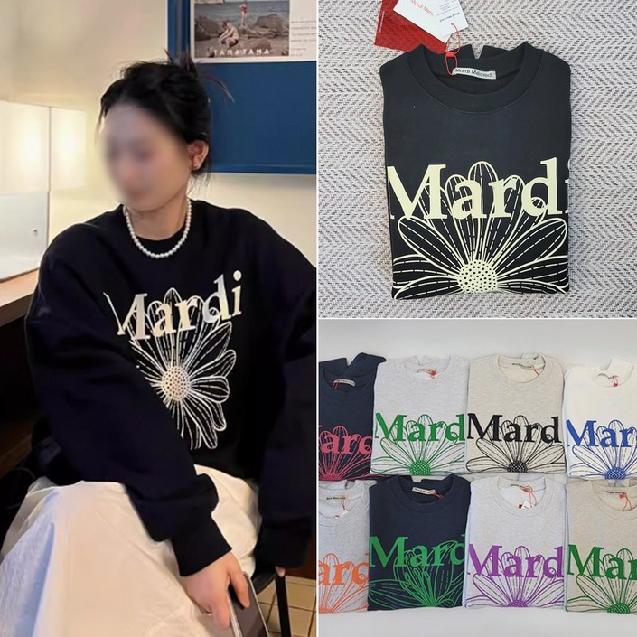 마르디메크르디 맨투맨꽃 플라워 스웻셔츠