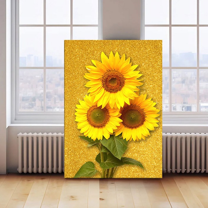 행복화실 품질좋은 가성비액자 황금 해바라기 세송이 캔버스