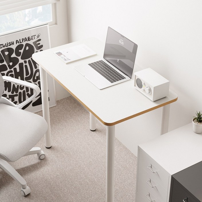 주실버미어 1인용 미니멀 책상, 화이트
