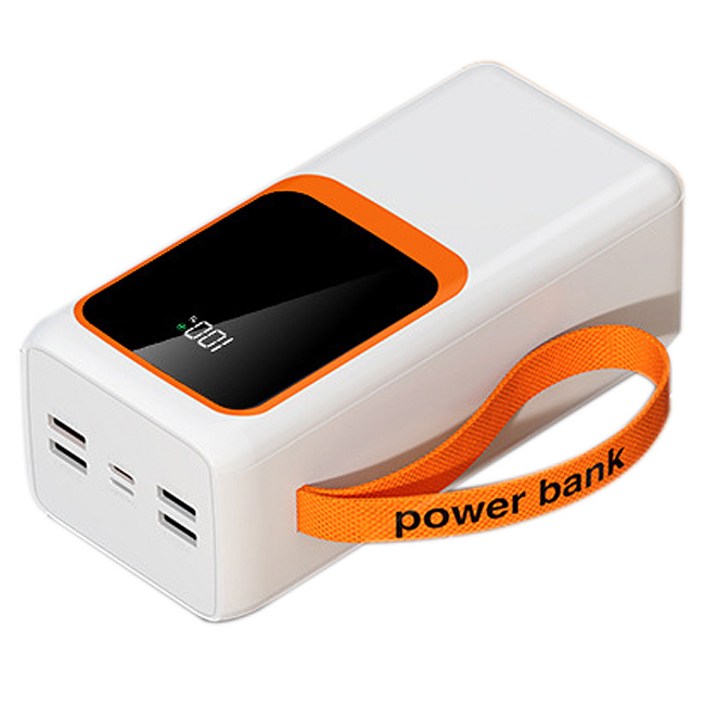 KDNC 대용량 충전보조배터리 실제용량50000mAh 일체형 고속대용량밧데리 캠핑용 LED 멀티단자, 화이트, 5WmAh