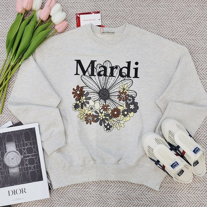 국내매장판 마르디메크르디 여성 JARDIN 정원 플라워 오버핏 맨투맨