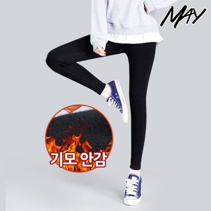 메이 여성용 타이즈  양모 밍크 기모 레깅스 SXL