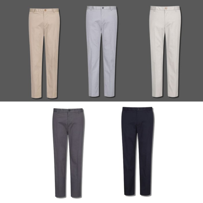 매장정품 올젠 남성 면스판 슬랙스 긴바지 치노팬츠 사이드 허리 밴딩 직장인 하객룩 캐주얼 세미정장