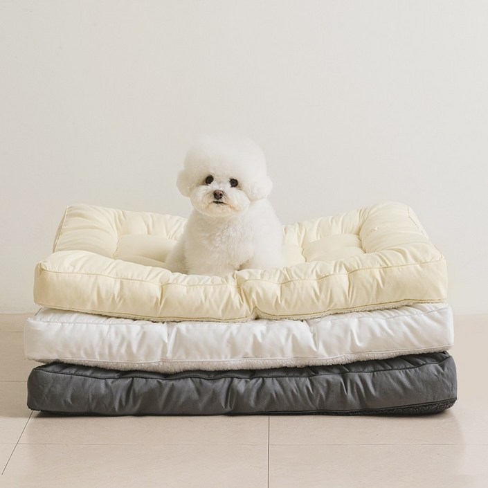 뭉연구소 통세탁 사계절 양면 강아지 고양이 방석 반반 토퍼