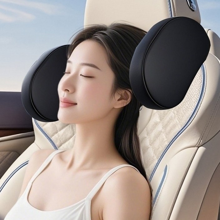 코스토프 접이식 차량용 목베개 가죽 머리받침 헤드레스트