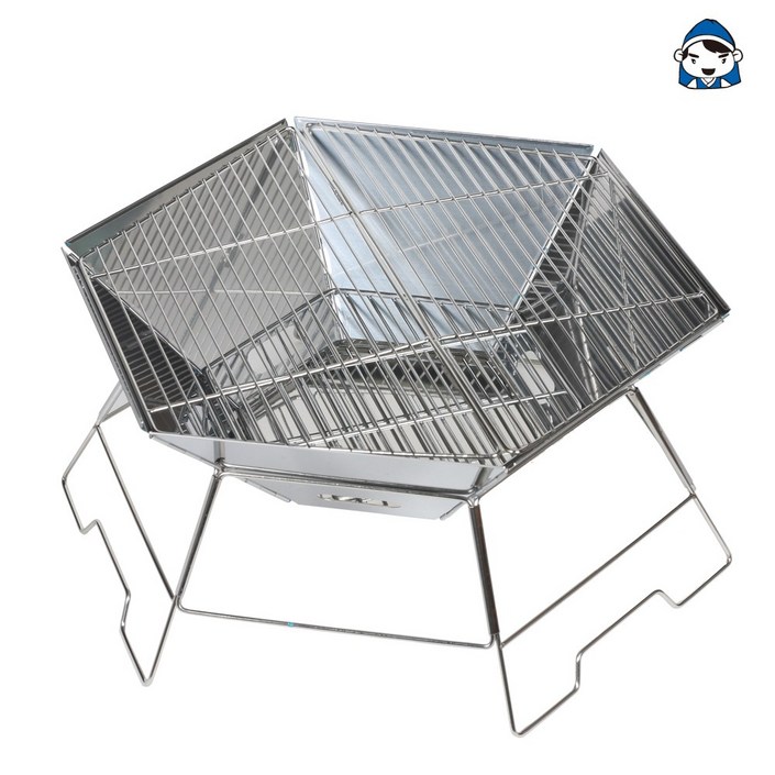 갑도리 캠핑 육각 화로대 불멍 캠핑 화로 바베큐그릴, 1개