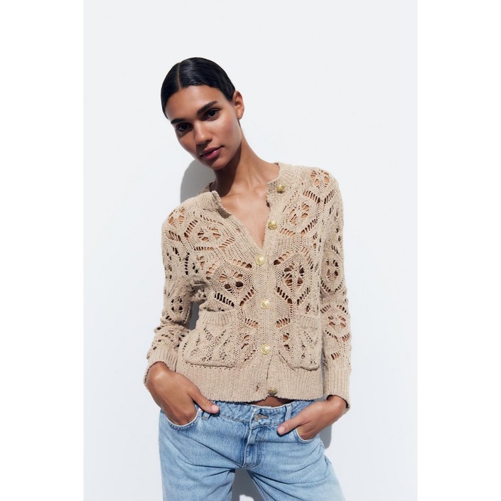 ZARA 자라 여성 신상 포인텔 니트 재킷 포인텔 니트 재킷 6771013