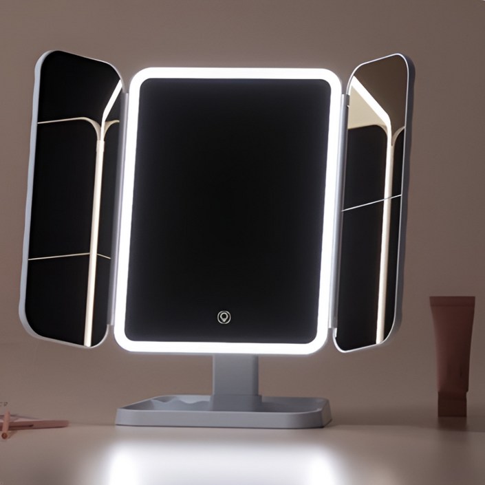 하루 접이식 화장대 무선 LED 조명 탁상 거울