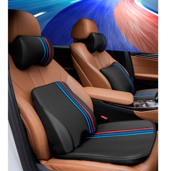 BMW방석 메모리폼 시트 M스타일 차량용방석 차량용 메모리시트방석 쿠션 BMW악세사리, (01)클래식 블랙
