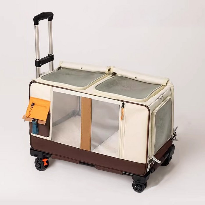 포프린츠펫 4륜 강아지 캐리어 접이식 고양이 이동장 반려동물 이동가방