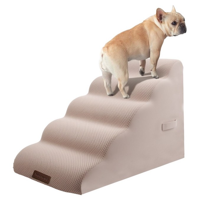 고밀도 스폰지 반려동물 논슬립 슬라이드 계단 곡선 계단 무릎 압력을 줄이다 개 계단, 5단, 1개