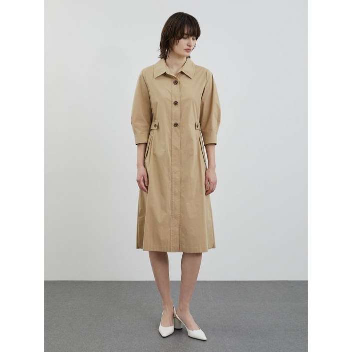 올리비아로렌 버튼포인트 플레어 원피스 VOCOA4M3331