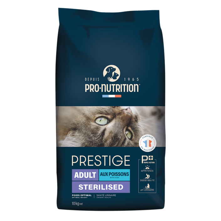 공식수입원 PN 프레스티지 캣 피쉬 중성화 사료 고양이 다이어트 체중조절 건식 프랑스 사료 노묘, 10kg, 1개